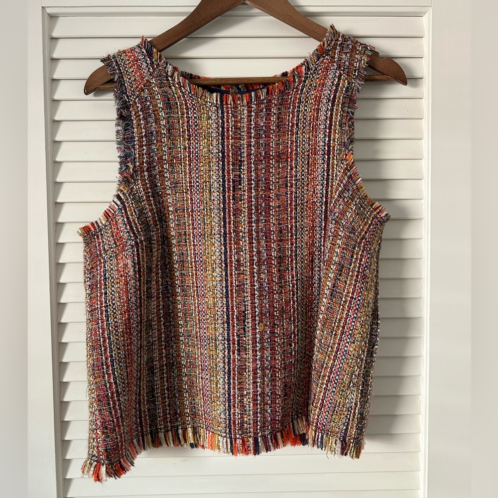 Maeve Colorful Tweed Tank Top